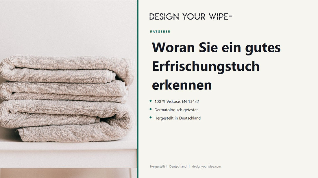 Gestapelte, gefaltete Tücher – woran Sie ein gutes Erfrischungstuch erkennen, DesignYourWipe