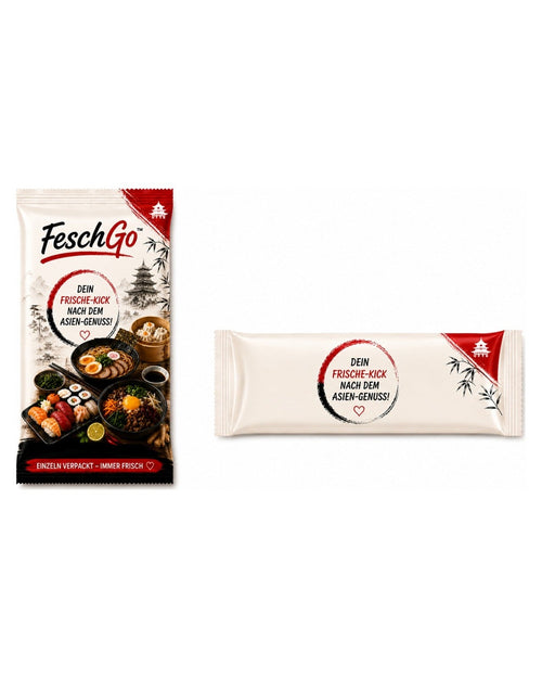 FeschGo Asiatisch - einzeln verpackte Erfrischungstuecher, beide Ausfuehrungen