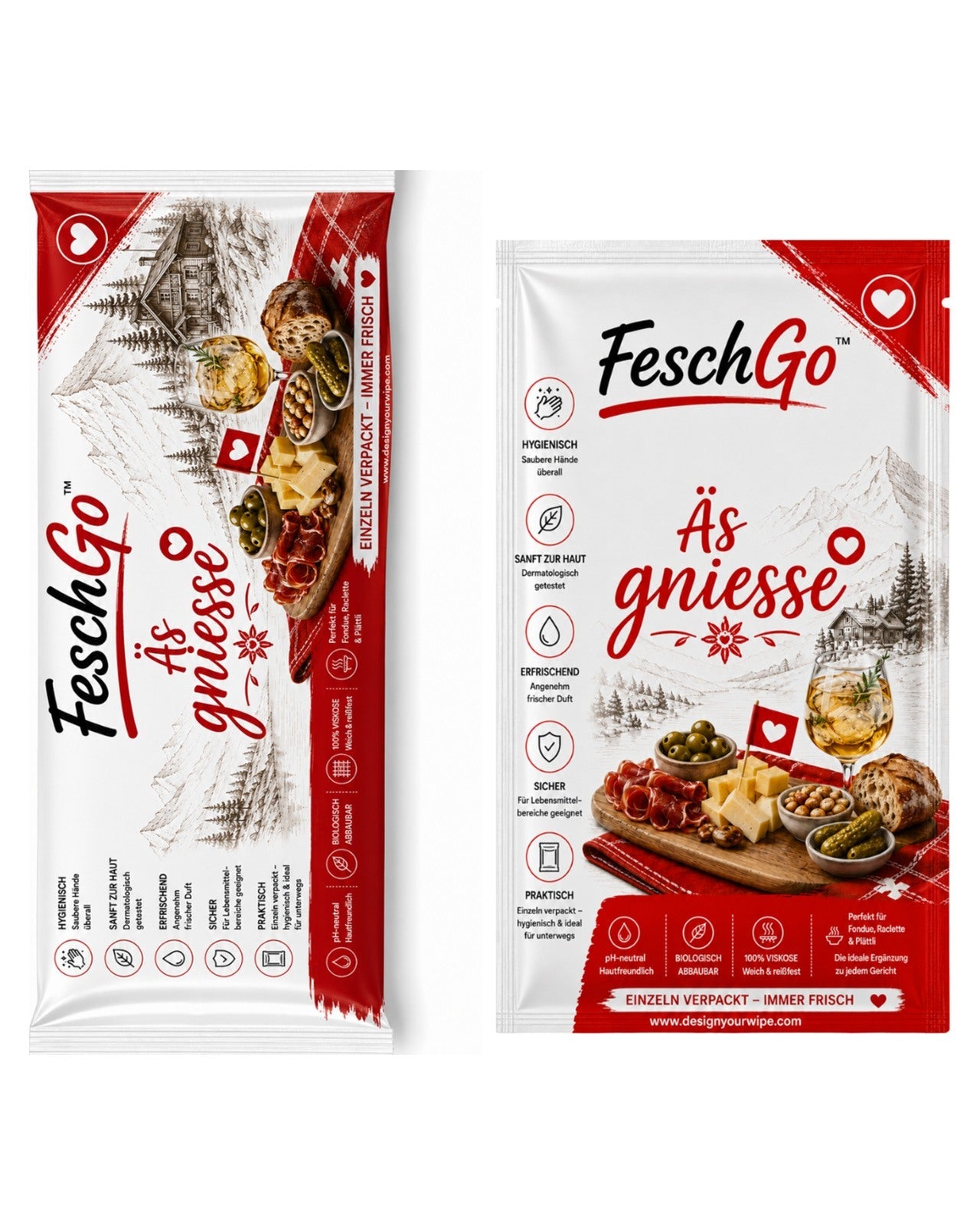 FeschGo Schweizer Küche – Hygienetücher für die Gastronomie – beide Ausführungen