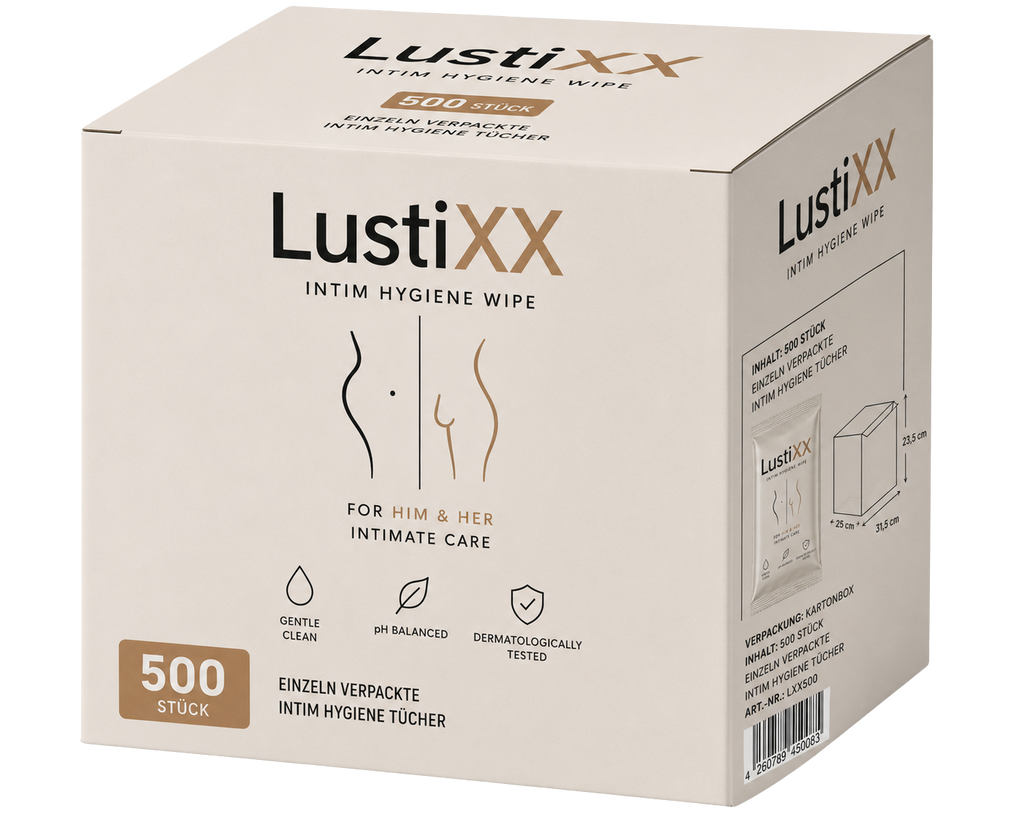 LustiXX Intimpflegetücher – sanft & pH-balanciert, 500 Stück