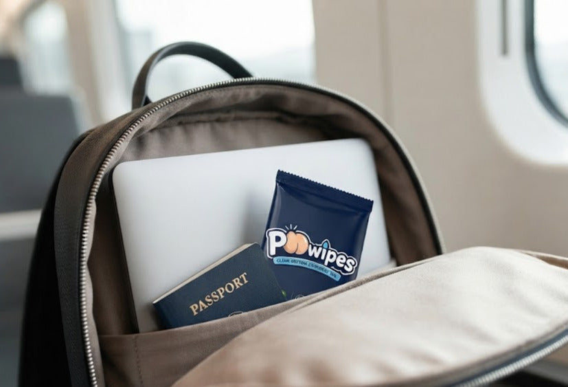 PoWipes im Rucksack – diskret für unterwegs